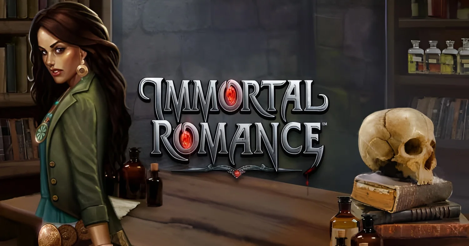 Immortal Romance gothic vampire slot game banner